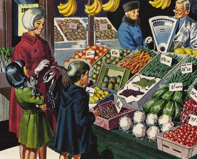 Grønthandlere i Storbritannien før decimaliseringen af English School